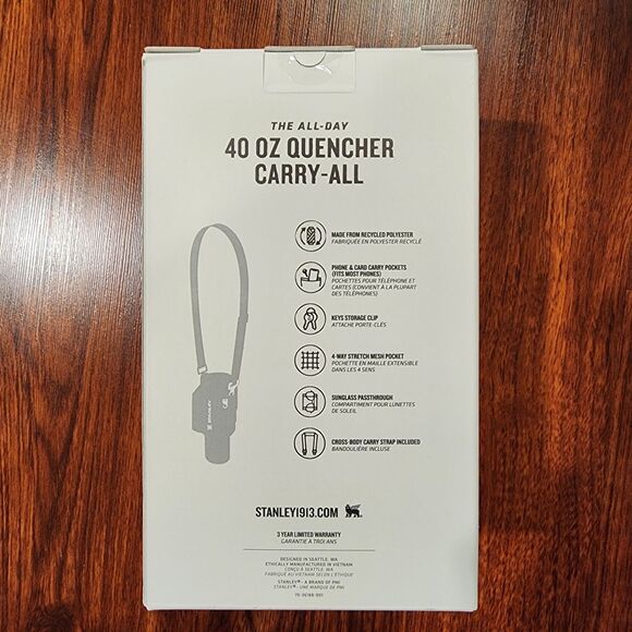 Stanley The All Day 40 oz Quencher Cross Body Carry All Black with Carry Strap - Picture 2 of 2